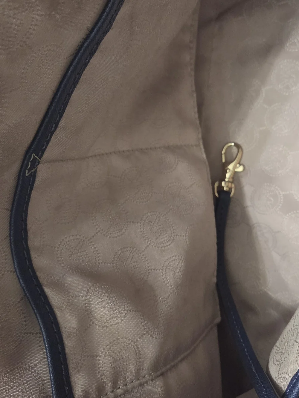 Michael Kors Navy Saffiano Dome Satchel